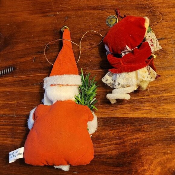 Vintage 90s Kurt S. Adler Santa & Mouse Christmas Ornaments Handcrafted Collect - Picture 4 of 10